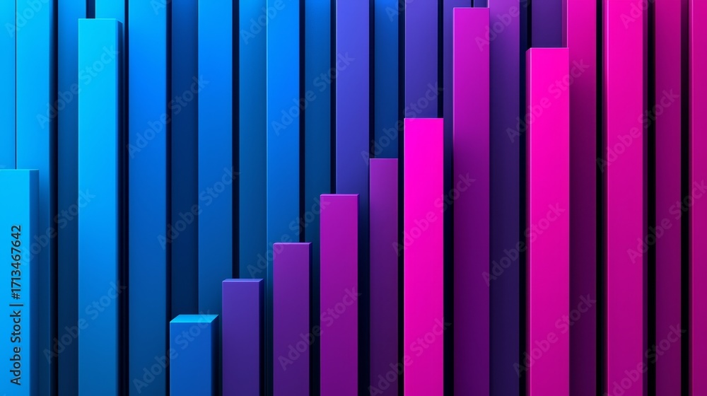 Obraz premium Vibrant 3D Bar Graph Abstract Design