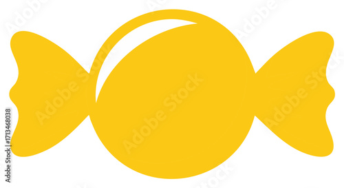 Bright Yellow Wrapped Candy Isolated Sweet Treat