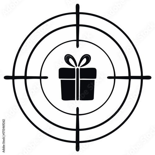 Gift Box in a Target Silhouette Present Concept