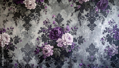 Ornate floral wallpaper