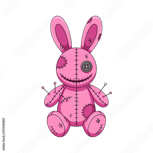 creepy bunny, halloween bunny, stitched bunny, spooky plush, haunted toy, scary bunny, gothic rabbit, voodoo doll, spooky stuffed animal, halloween plush, eerie bunny, scary toy, creepy doll, horror b