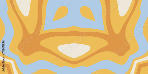 A symmetrical abstract organic fluid wave pattern with warm tones and soft curves evoking a sense of calm and flow for creative design projects.