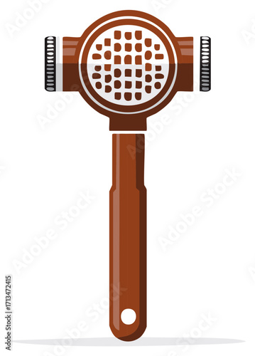 Brown Portafilter Tool Illustration for Espresso Preparation and Coffee Making