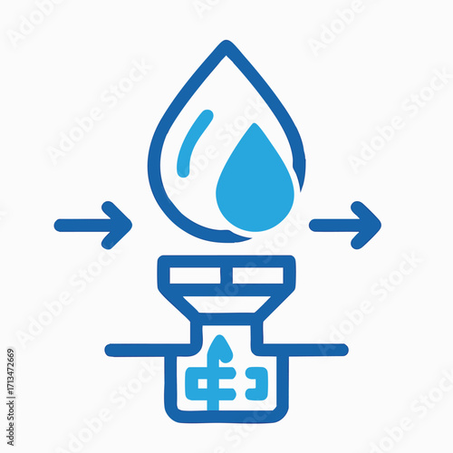 Water Filtration System Blue Icon.