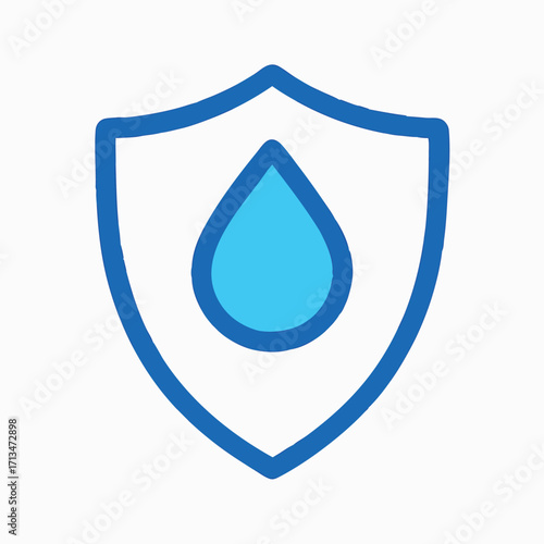 Water Protection Shield Icon.