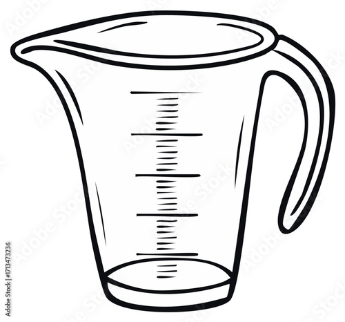Measuring cup outline illustration