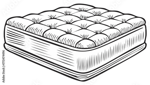 Line Art Illustration of a Mattress for Comfort and Sleep Solutions