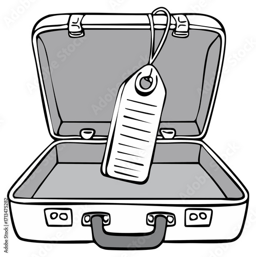 Open Suitcase With Luggage Tag Ready for Travel Adventure