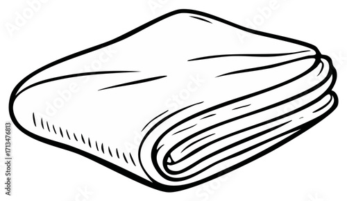 Folded Fabric Stack Sketch Illustration Cleanliness Clothing