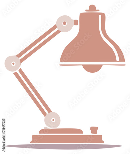 Classic adjustable desk lamp with articulated arm in a flat vector illustration style