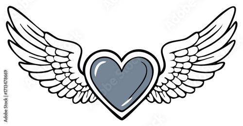 Winged Heart Symbol Graphic Design