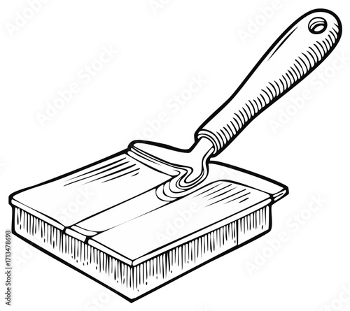 Traditional fabric lint brush for clothes maintenance in a clean line art illustration style