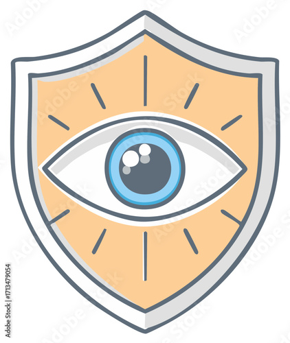 Eye Within Shield Graphic Concept for Security Trust and Protection Visual