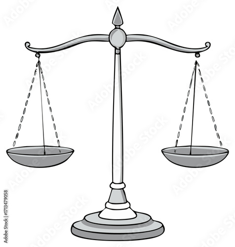 Isolated Balance Scales Depicting Justice and Legal Concepts Equilibrium