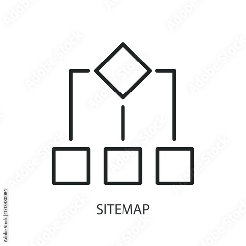 Sitemap thin line vector icons.