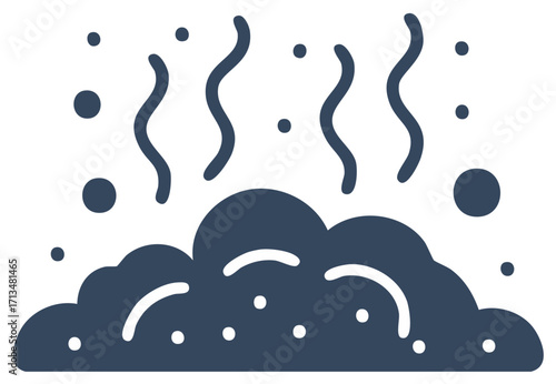 Abstract illustration of cloud with smoke and bubbles