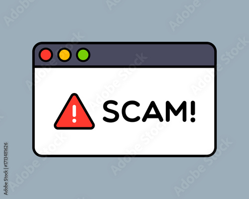 Vector Scam Window Illustration