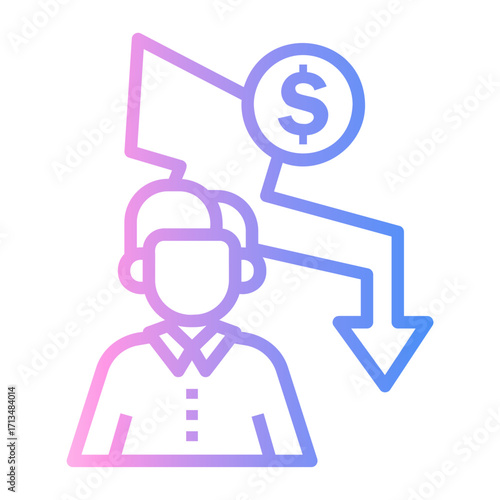 investor Line Gradient Icon