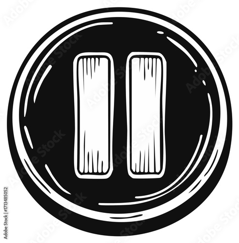 Graphic Black Pause Button Icon Symbol Illustration Element