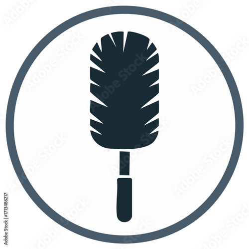 Duster Brush Icon Housework Tool Hygiene Domestic Cleaning Symbol Vector