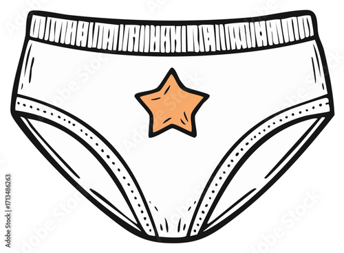 Child's Pants with Star Icon Cute Underwear Cartoon Apparel