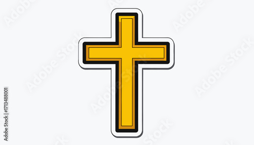Golden Christian Cross Icon