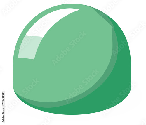 Green Jelly Bean Treat Illustration Cartoon Style
