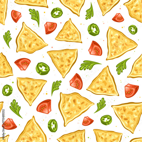Vector Nachos Seamless Pattern