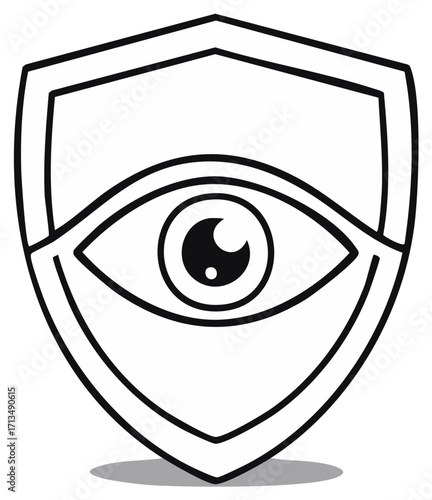 Shield with Eye Symbol for Security and Protection
