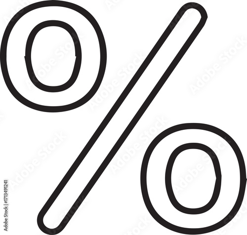 Unlock savings now with this bold percentage symbol, perfect for sales promotions, discounts, and financial marketing materials, originally vector graphic