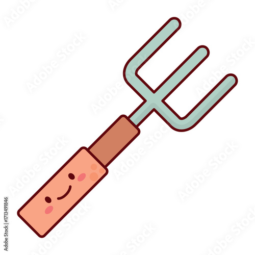 Farming Rake Linear Vector Illustration