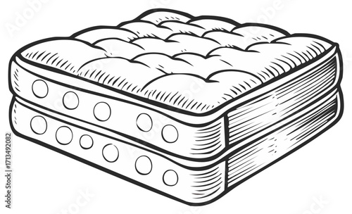 Quilted mattress stacked with comfort and support providing a restful sleep surface