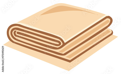 Stacked Cloth Pile Illustration Beige Brown Tones Fabric Material Stack