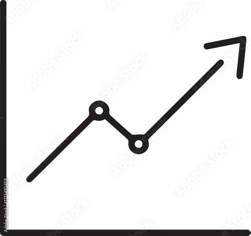 Dynamic growth chart showing business success and financial progress, a modern visual concept for presentations and reports highlighting upward trends and gains