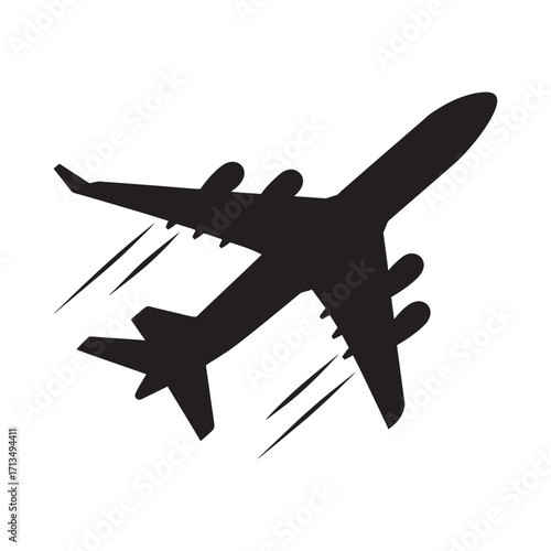 Silhouette of a Jumbo Jet Taking Off into the Sky, a Symbol of Travel and Aviation Industry Success