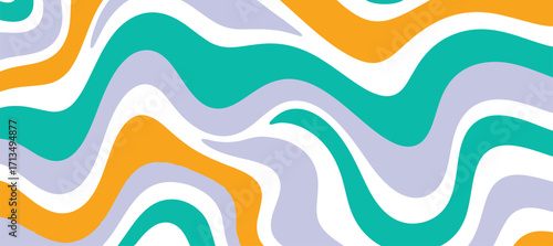 Colorful Abstract Wavy Seamless Pattern Background for Fabric, Wallpaper, Wrapping Paper, Poster, Kids Design and Digital Art
