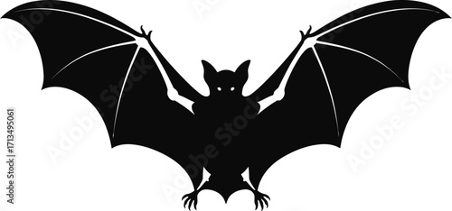 Black bat vector silhouette animal