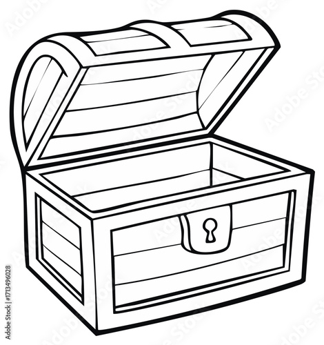 Open Treasure Chest Outline