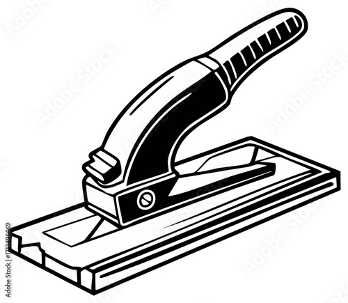 Black and white illustration of a woodworking hand sanding tool