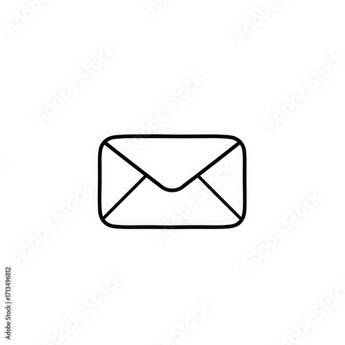 Line art mail icon with transparent background PNG and JPEG image for your business	
