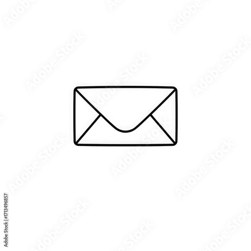 Line art mail icon with transparent background PNG and JPEG image for your business	