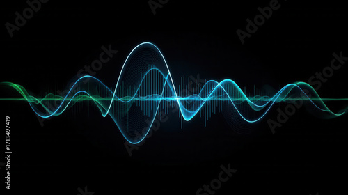 Vibrant soundwave graphic on black background, showcasing dynamic audio frequencies and patterns