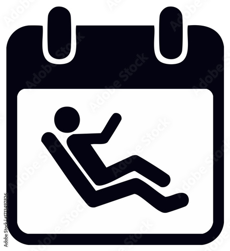 Calendar Icon Representing Vacation or Relaxing Scheduled Time Off, Reminder