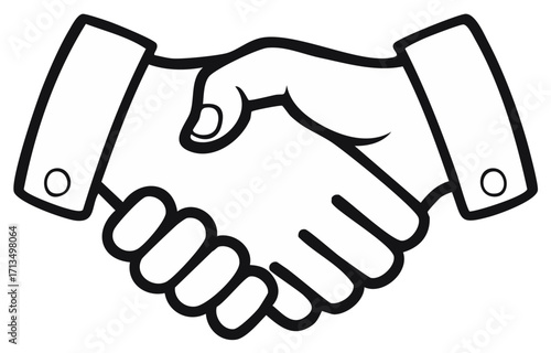 Handshake Illustration Symbolizing Agreement Partnership or Teamwork
