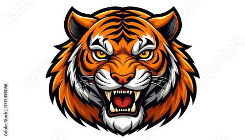 Tiger Head with Open Mouth
