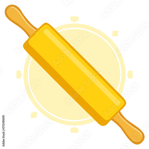 Isolated yellow rolling pin vector illustration for baking and cooking concepts