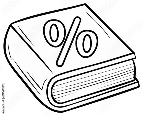 Book with Percentage Symbol Illustration