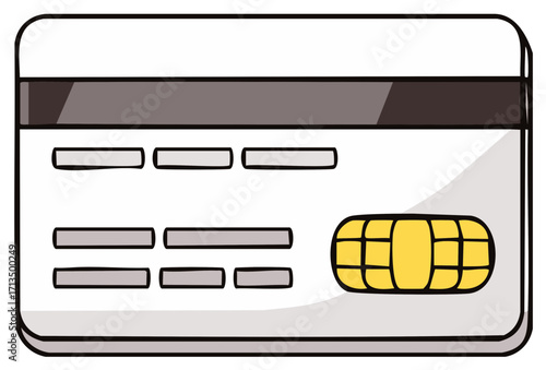 Simple Credit Card Illustration with EMV Chip and Magnetic Stripe