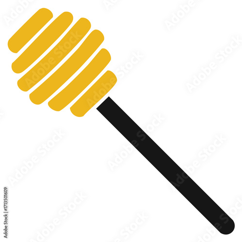 Icon of a honey dipper isolated on a white background