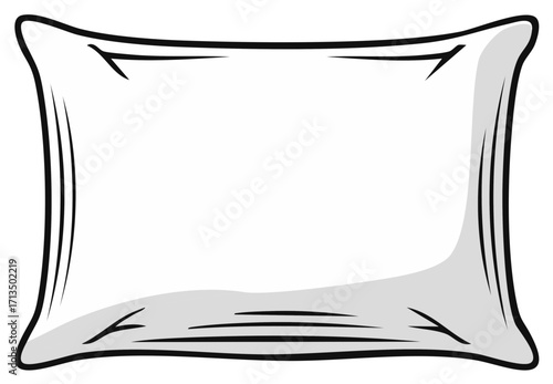 Clean vector graphic of a bedroom pillow for rest relaxation and a good night's sleep